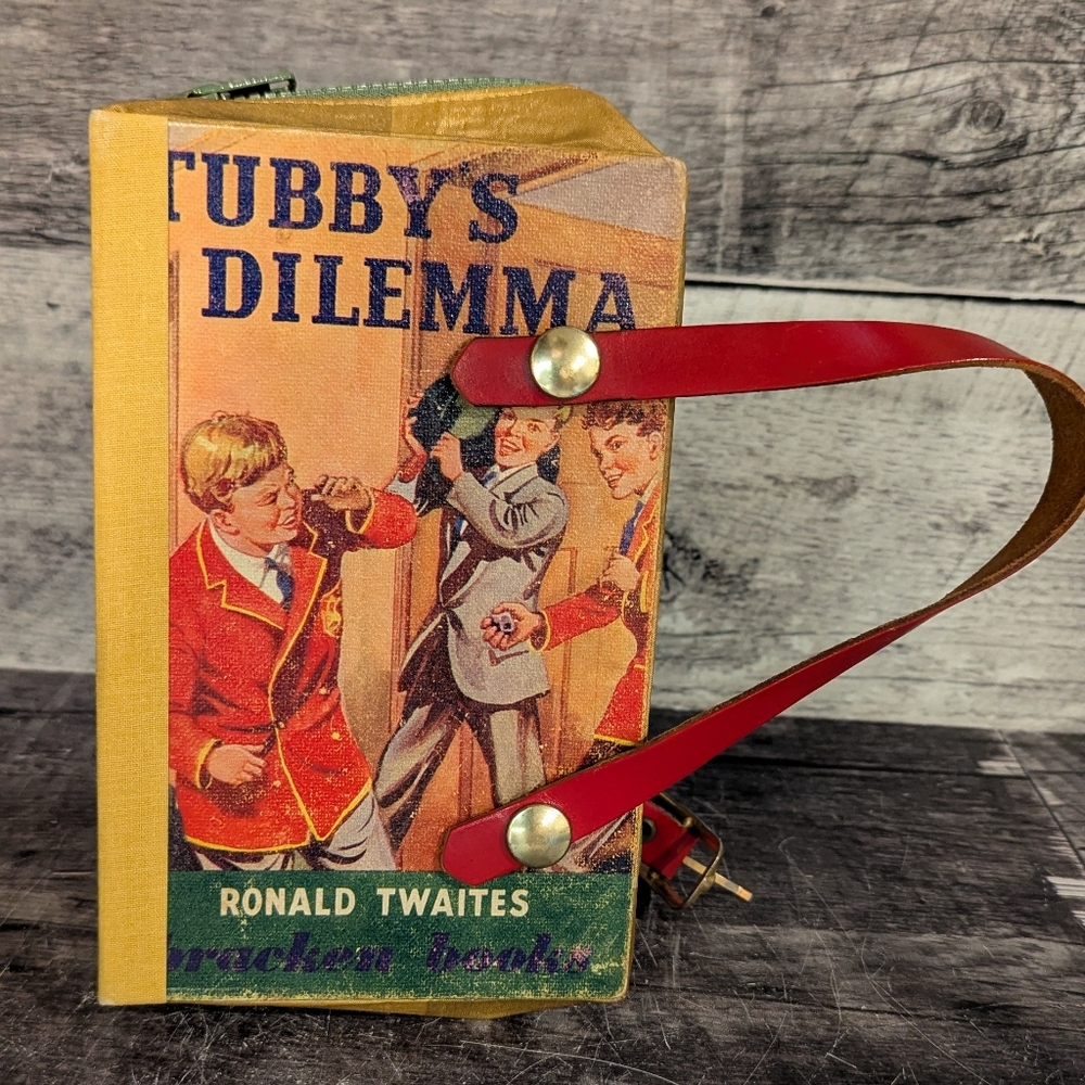 Vintage Mini Book Clutch with Red Strap By Noelle Hamlyn